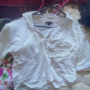 white short sleeve button up